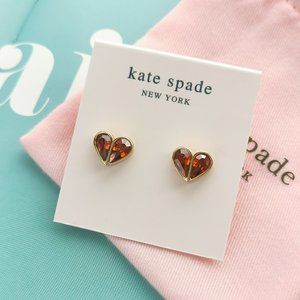 Red Rock Solid Stone Small Heart Stud Earrings